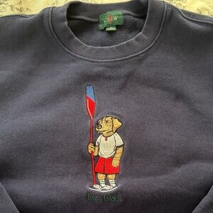 J Crew Navy Sweatshirt with Dog Design